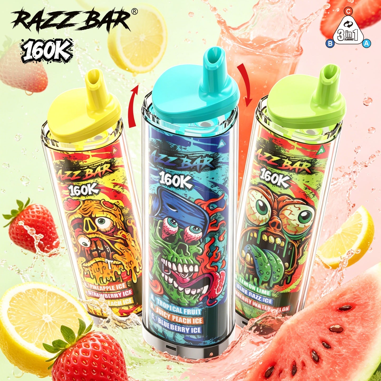 RazzBar 160.000 Puff 3en1 Triple Sabor