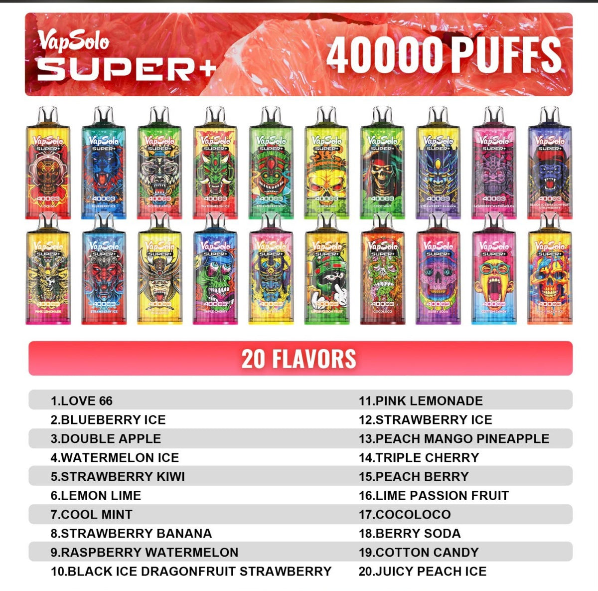 VAPSOLO SUPER+ 40000puff