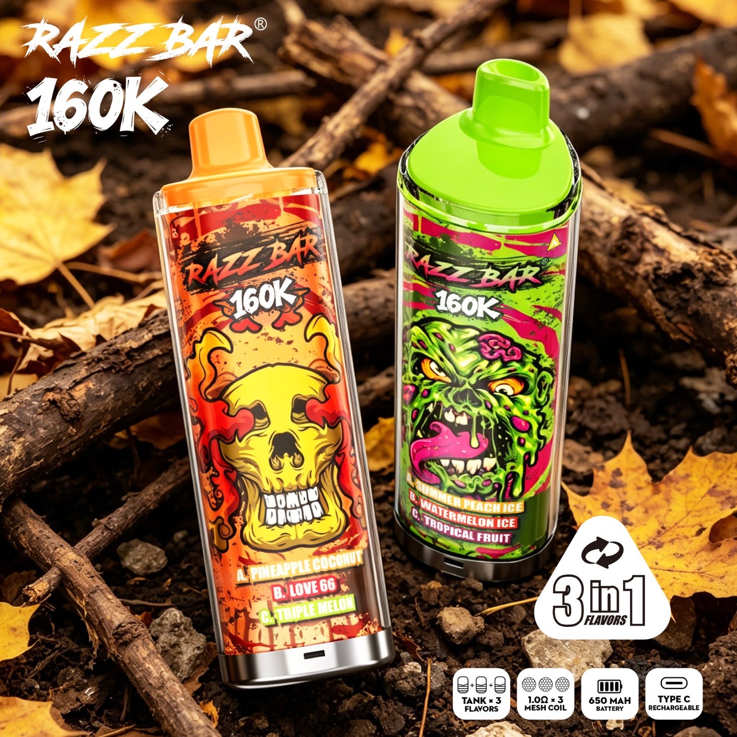 RazzBar 160.000 Puff 3en1 Triple Sabor