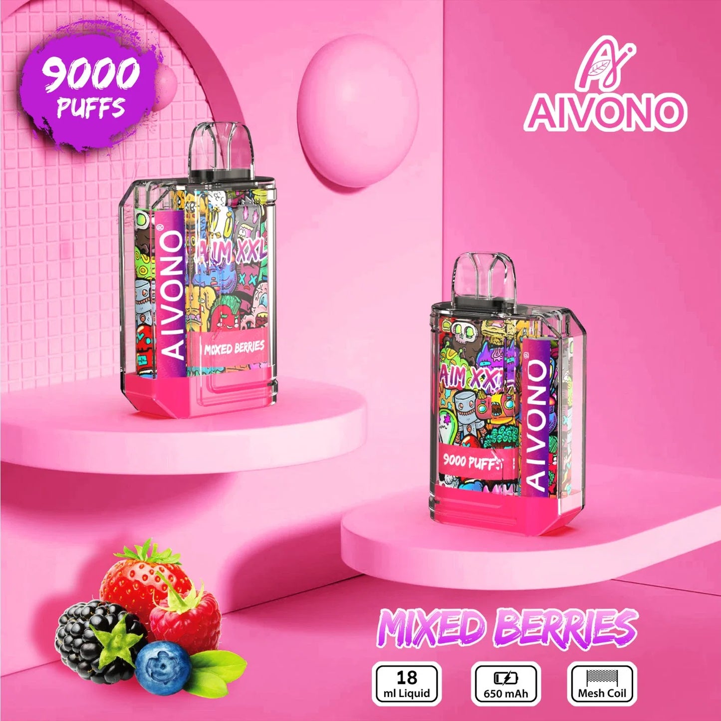 MIXED BERRIES- POD DESECHABLE 9000puff