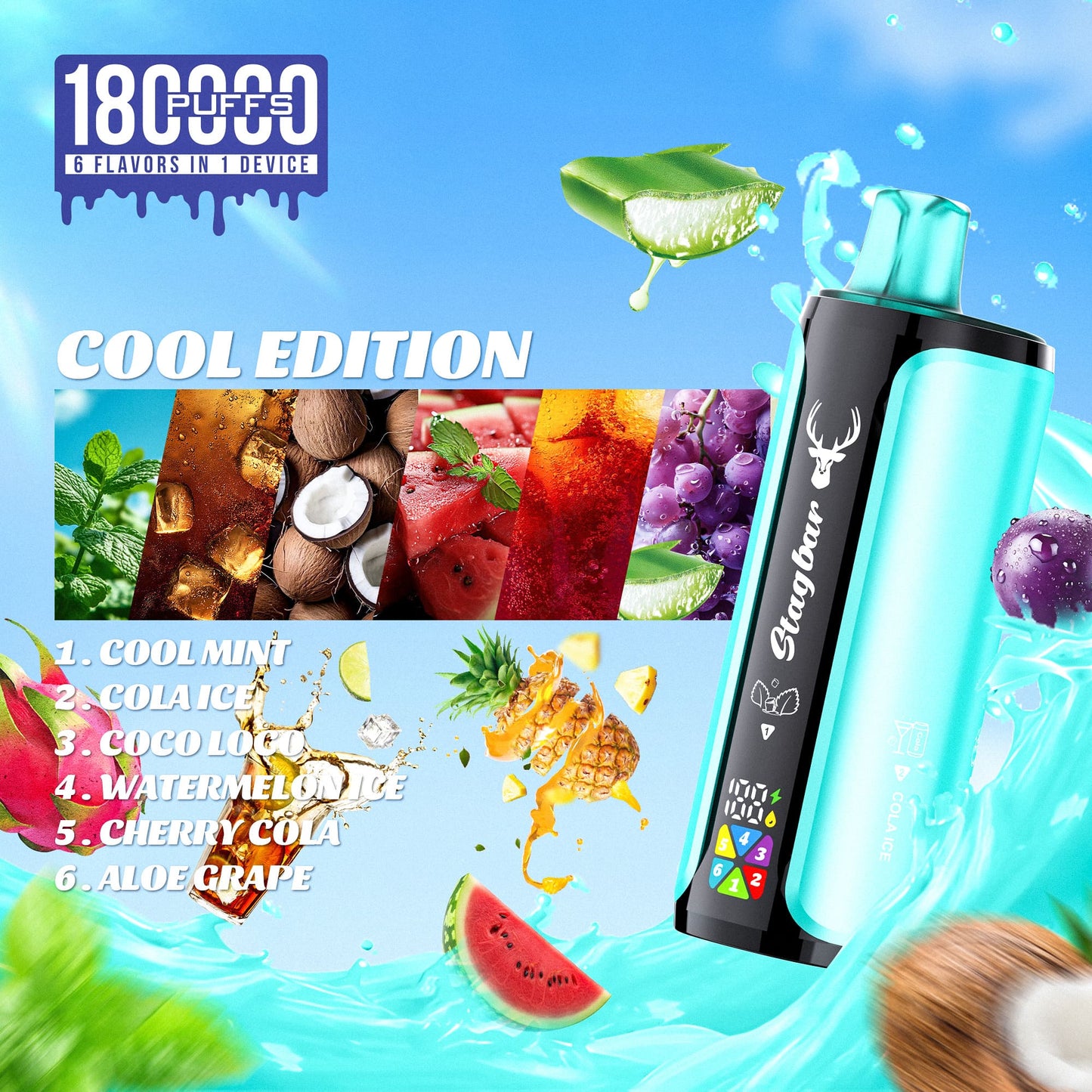 StagBar 6en1 180.000 Puffs